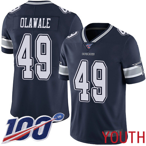 Youth Dallas Cowboys Limited Navy Blue Jamize Olawale Home #49 100th Season Vapor Untouchable NFL Jersey